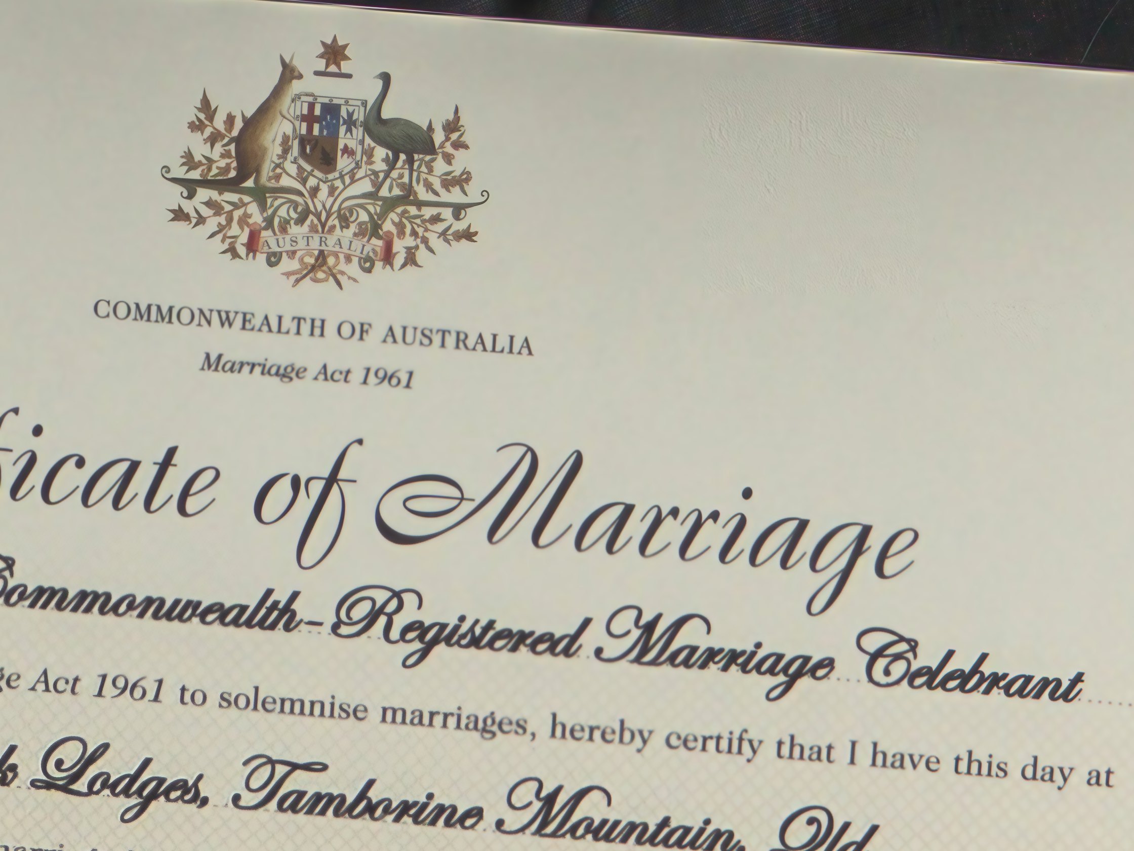 The same part enlarged four times, the kangaroo, emu and shield of the coat of arms crisp, the scroll reading Australia, and every heading and line of script sharp and spelt as printed